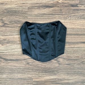 Black satin corset